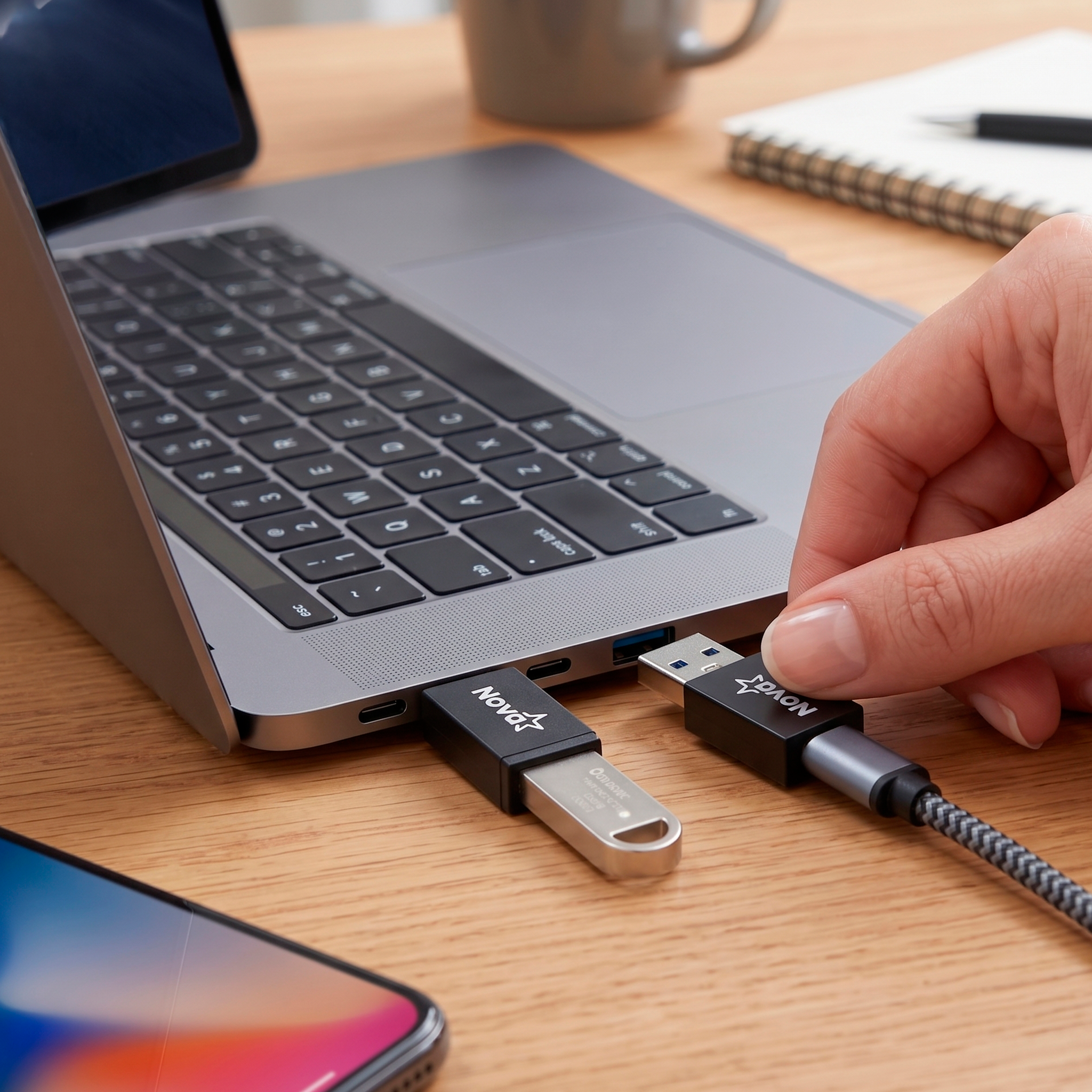ADAPTADOR NOVA USB-A A USB-C / USB-C A OTG