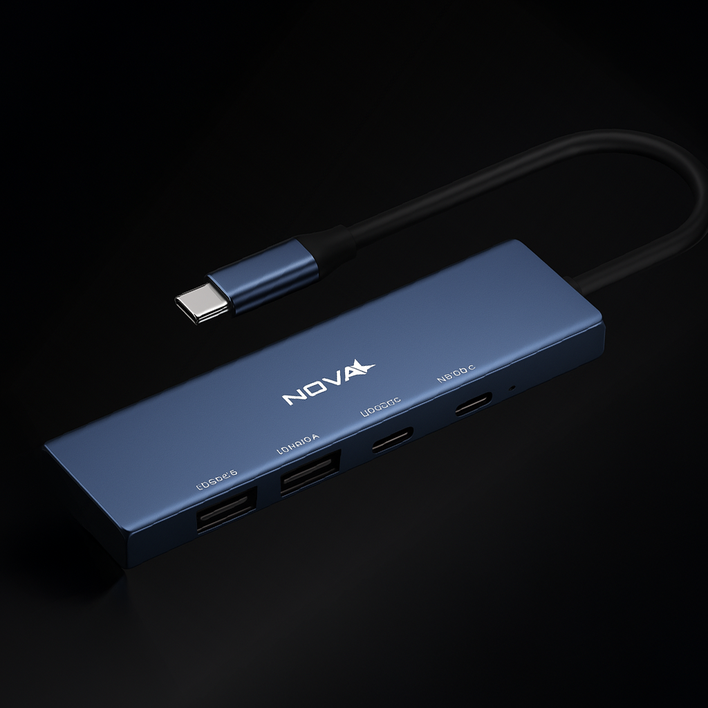 HUB NOVA AHB2S440001C USB-C 2 PUERTOS USB-A 3.2 Y 2 PUERTOS USB-C 3.2 10GBPS MICRO 5V