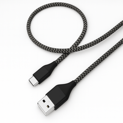 CABLE USB-C A USB-A 2.0 NOVA FDA31118001C CARGA RAPIDA 1.8M NYLON NEGRO