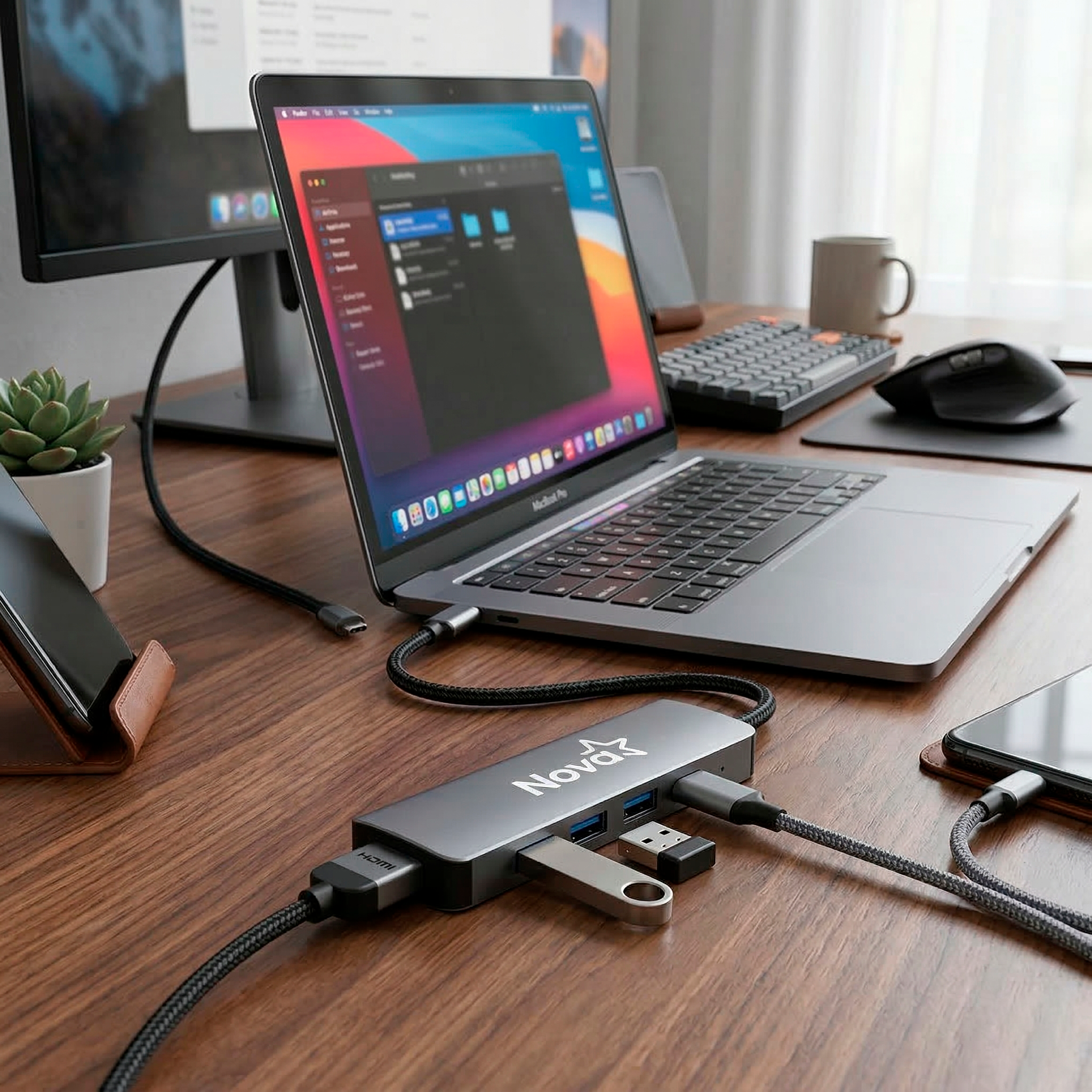 HUB NOVA 5 EN 1 USB-C HDMI 4K PD