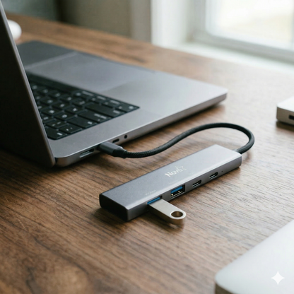 HUB USB-C 4 PUERTOS USB 3.2 GEN 2 (2× USB-A + 2× USB-C)