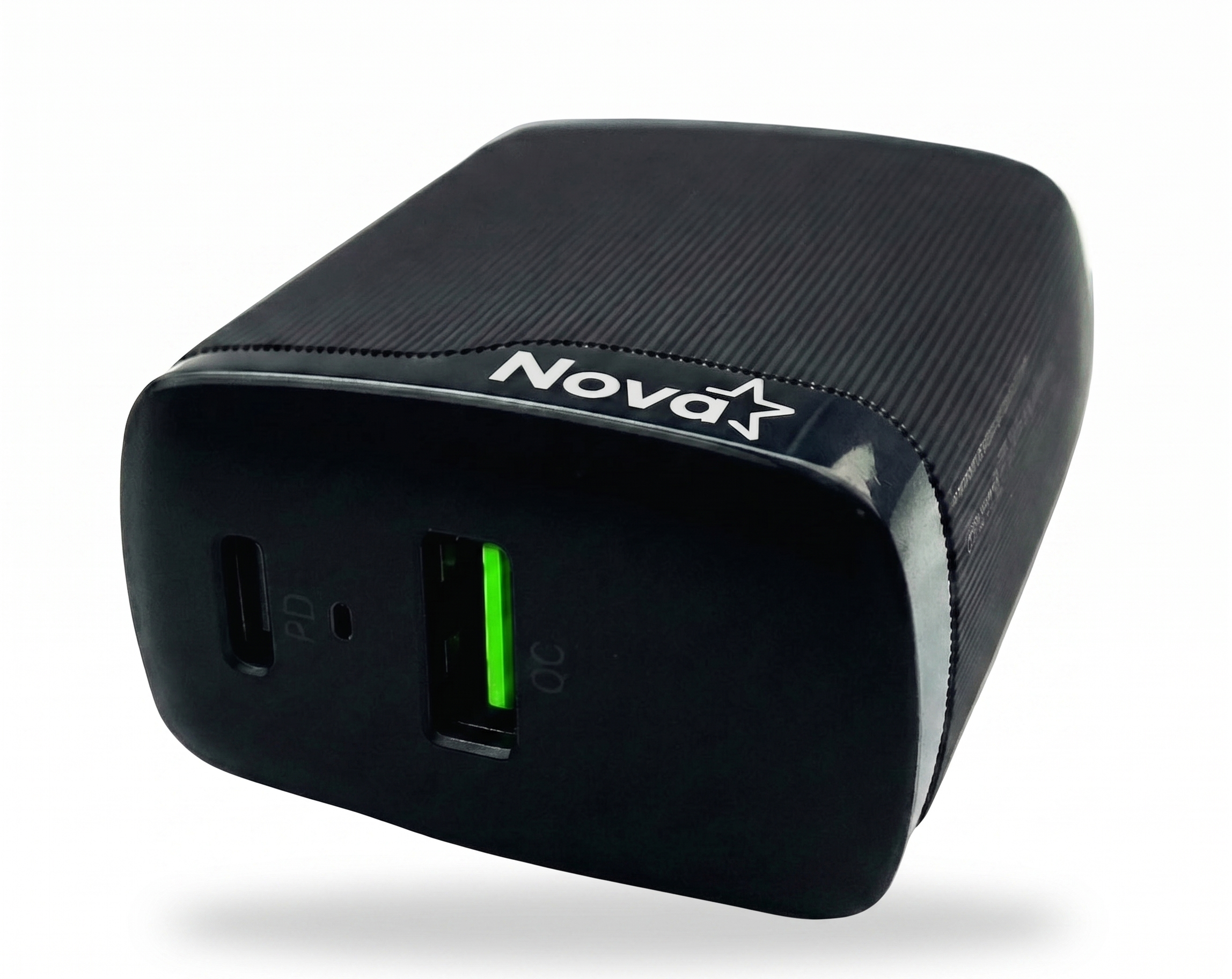 CARGADOR DE PARED NOVA PA046RBU001C 45W 1 PUERTO USB-C Y 1 PUERTO USB-A CARGA RAPIDA NEGRO