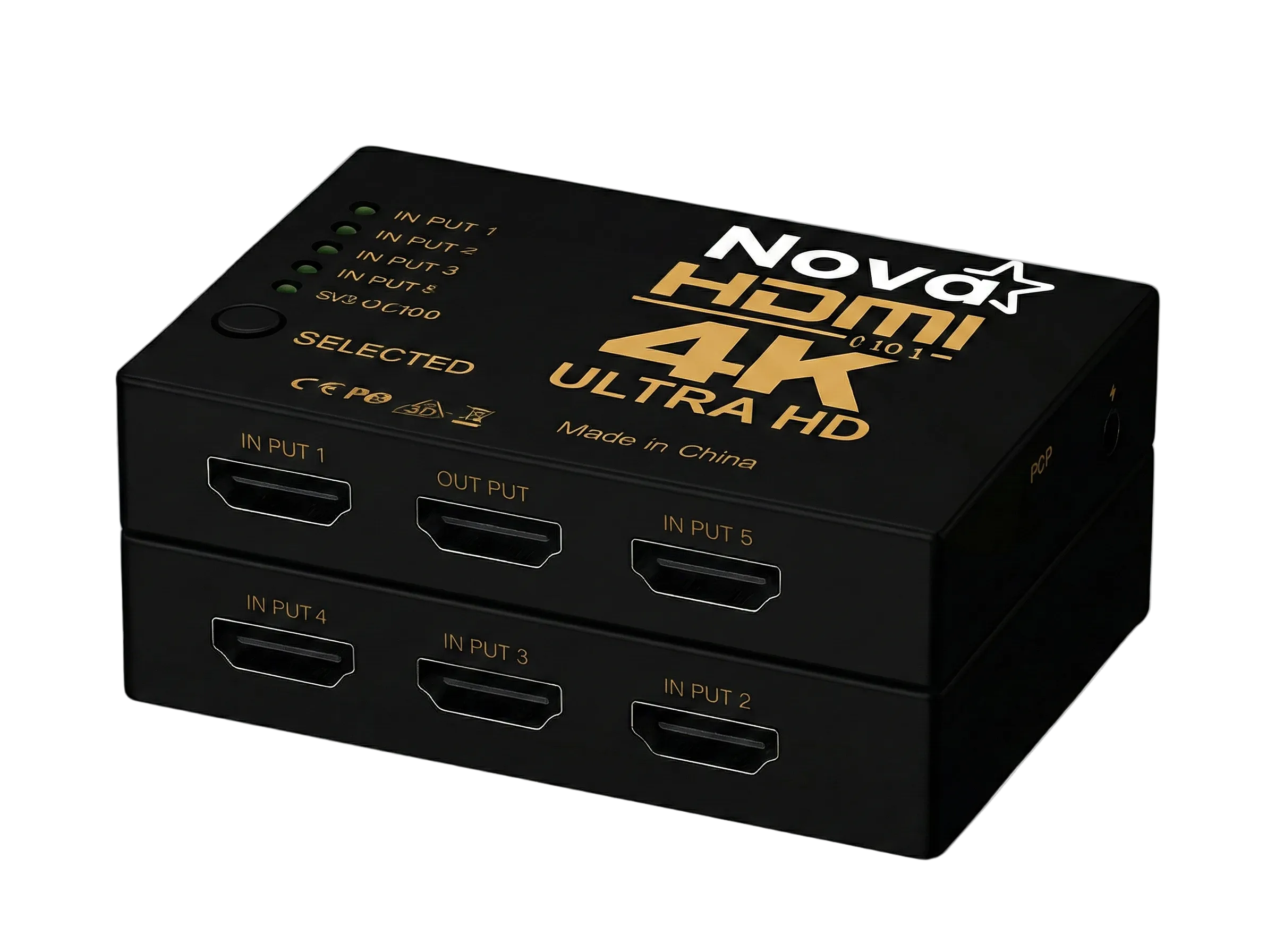 SWITCH NOVA FAA39214001C 5 PUERTOS HDMI 4K*2K@30HZ CON CONTROL REMOTO Y CABLE USB-A NEGRO