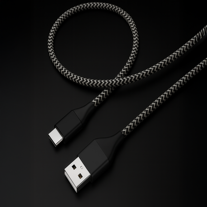 CABLE USB-C A USB-A 2.0 NOVA FDA31118001C CARGA RAPIDA 1.8M NYLON NEGRO