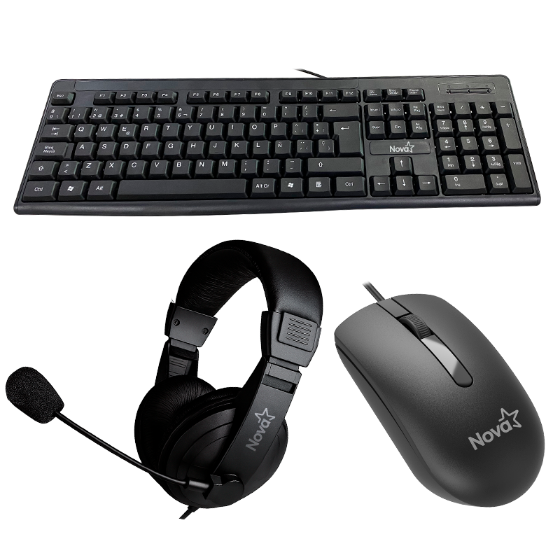 COMBO 3 EN 1 TECLADO, MOUSE Y HEADSET